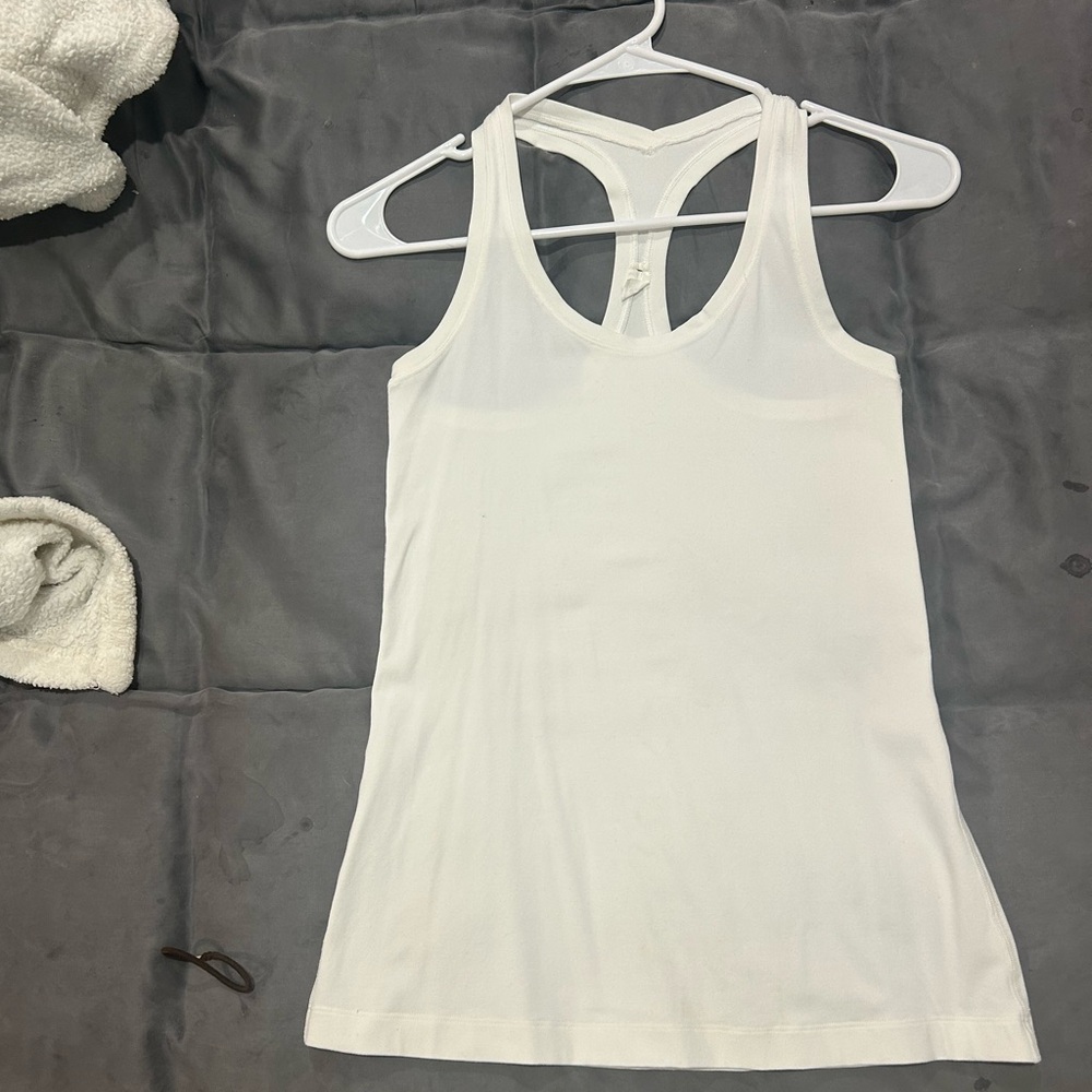 Lululemon White cool racer back Racerback Tank Top - Women's